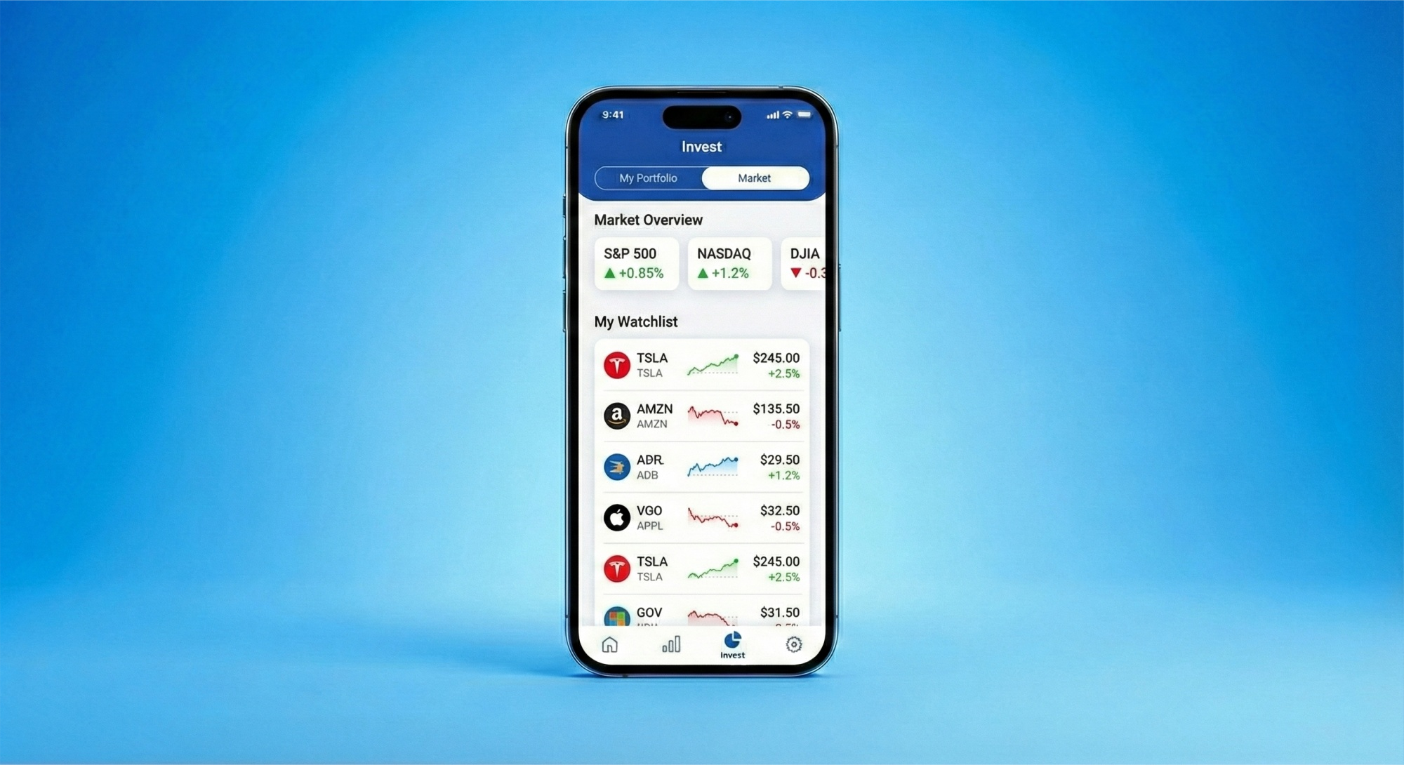 Mobile Trading Interface